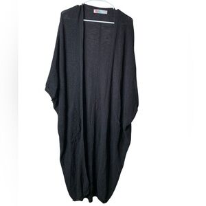 Free People Beach Duster Cardigan Size Large Pockets Linen Blend Cozy Long Comfy